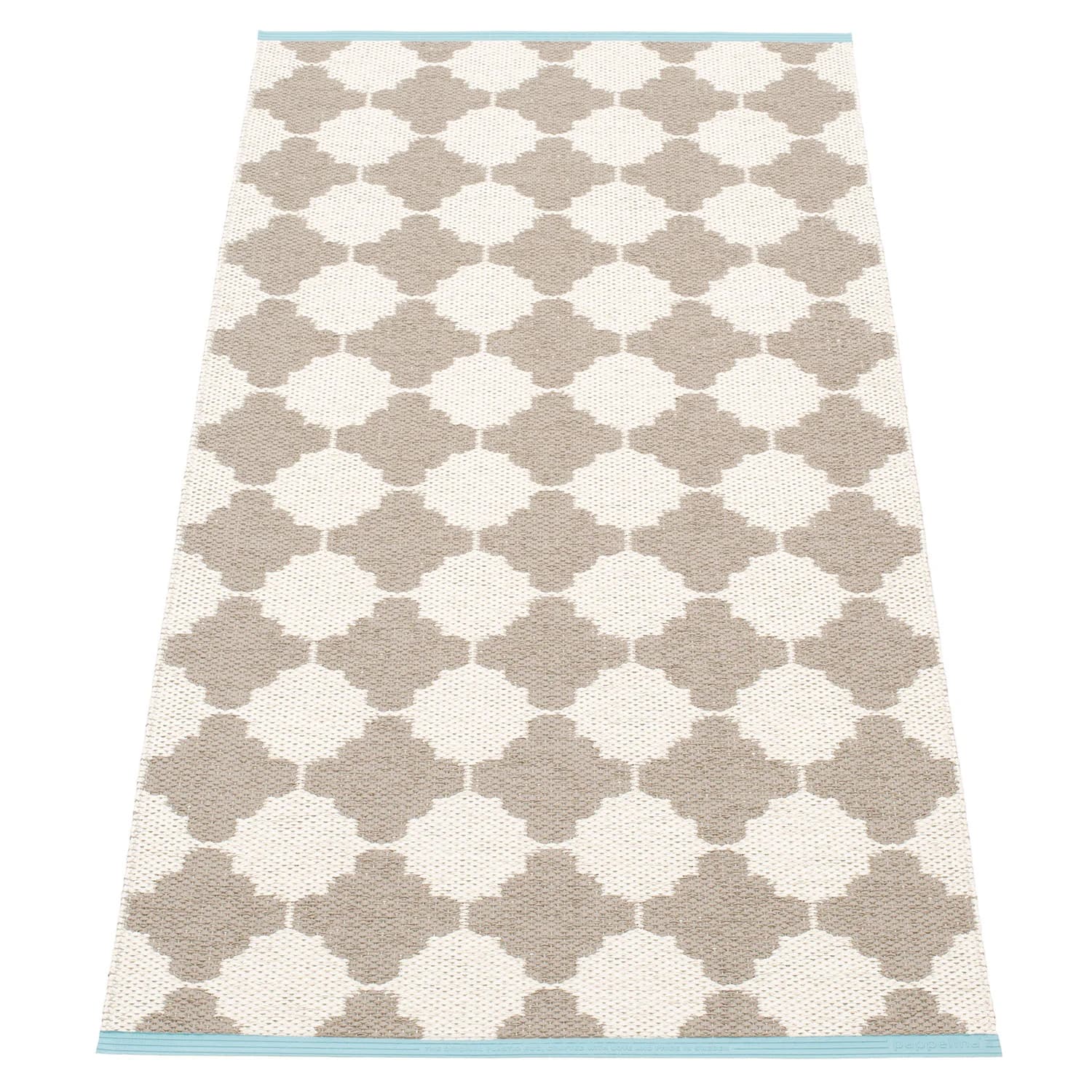 Pappelina, Marre tæppe 70x150 cm mud / vanilla turquoise stripe