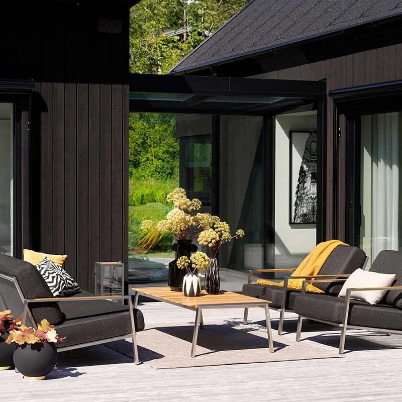 Brafab, Naos 2,5-pers. Sofa Rustfrit Stål/Nearly Black Brafab