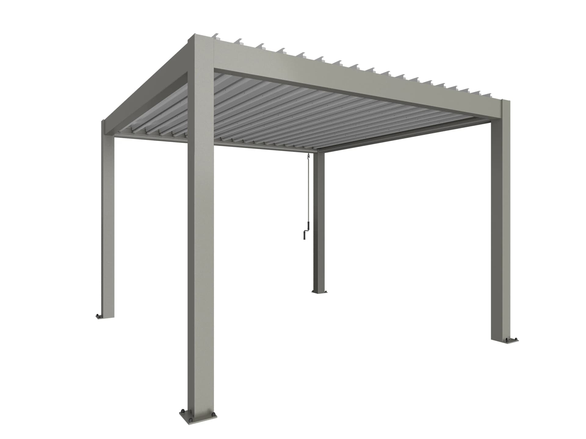 Biohort, Pergola størrelse 3,5 x 3,5 metallic quartz grå/sølv