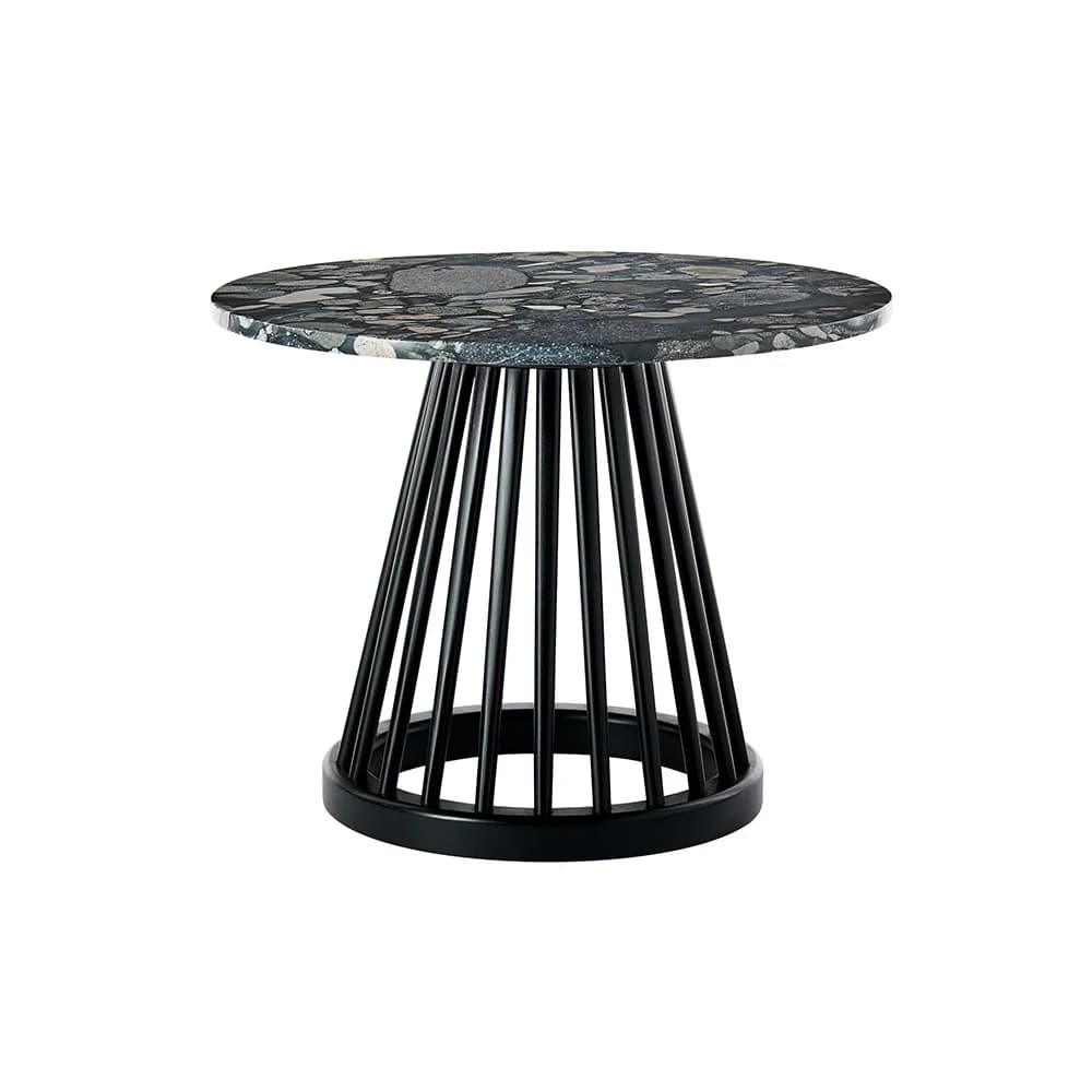 Tom Dixon, Fan bord sort stenplade 60 cm pebble