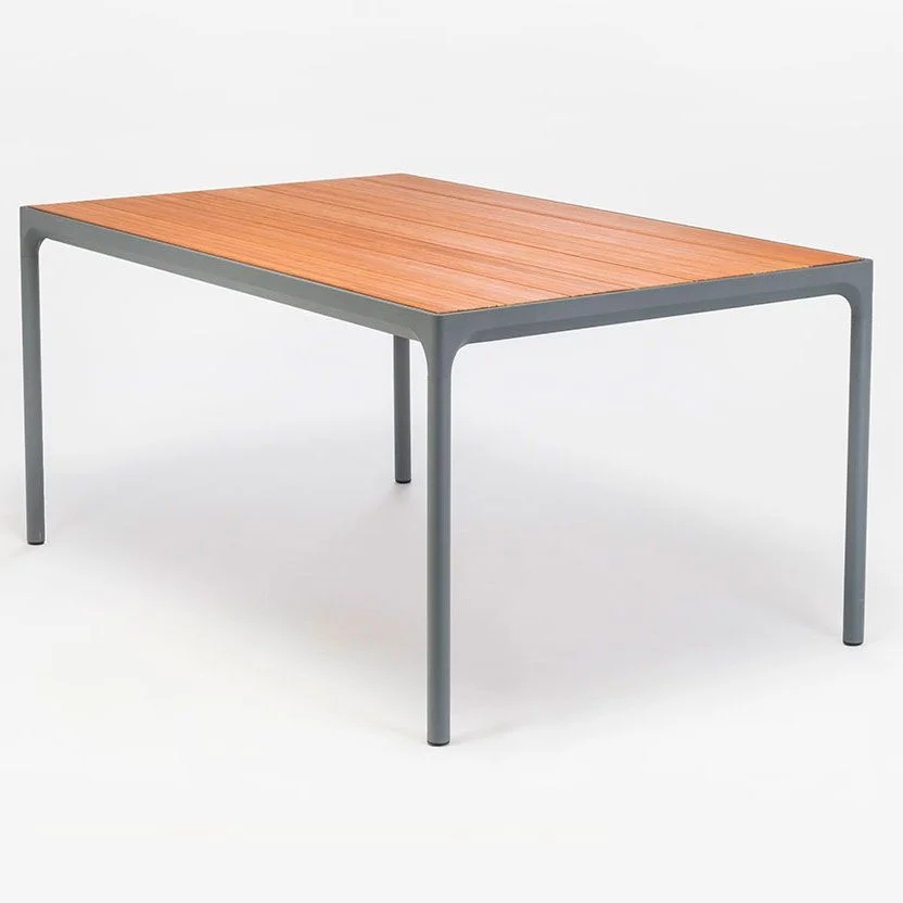 Houe, Four spisebord 160x90 cm grå/bambus aluminium