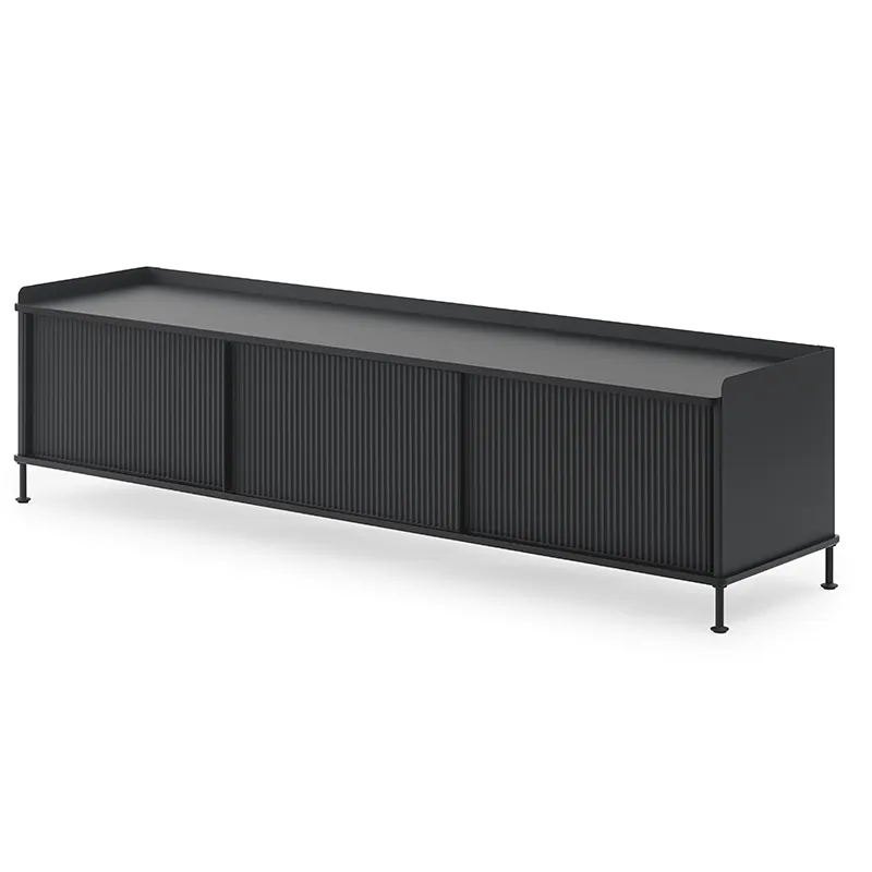 Muuto, Enfold skænk 186 x 45 cm - Black Anthracite Black
