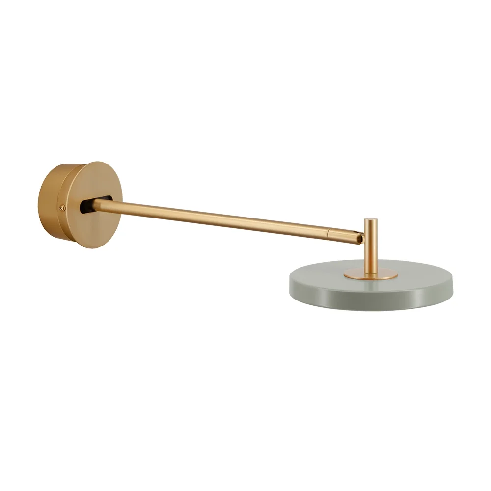 UMAGE - Asteria Long LED-væglampe, oliven/messing, fast tilslutning