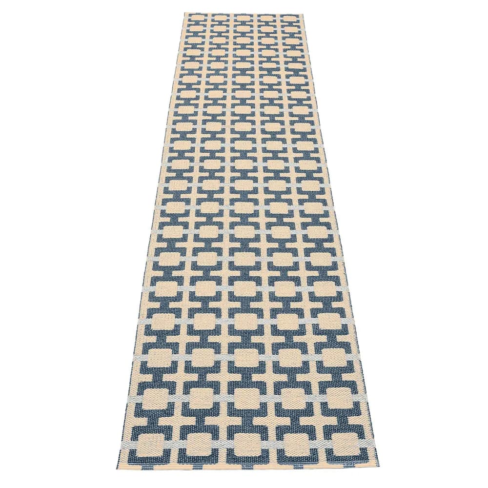 Pappelina, Tom tæppe Ocean Blue/Cream/Blue Fog 70 x 300 cm