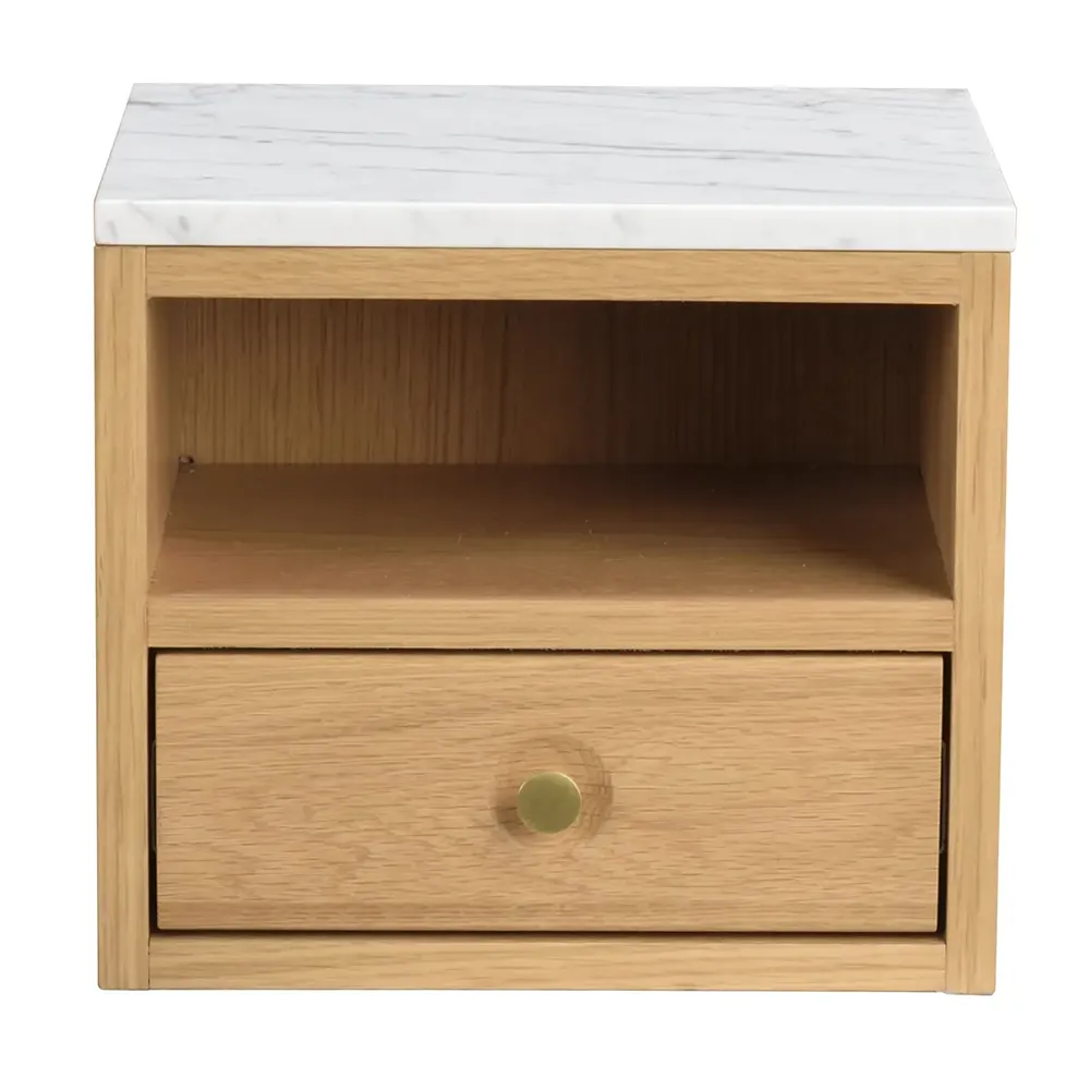 Rowico Home, Whitmore sengebord eg/hvid marmor
