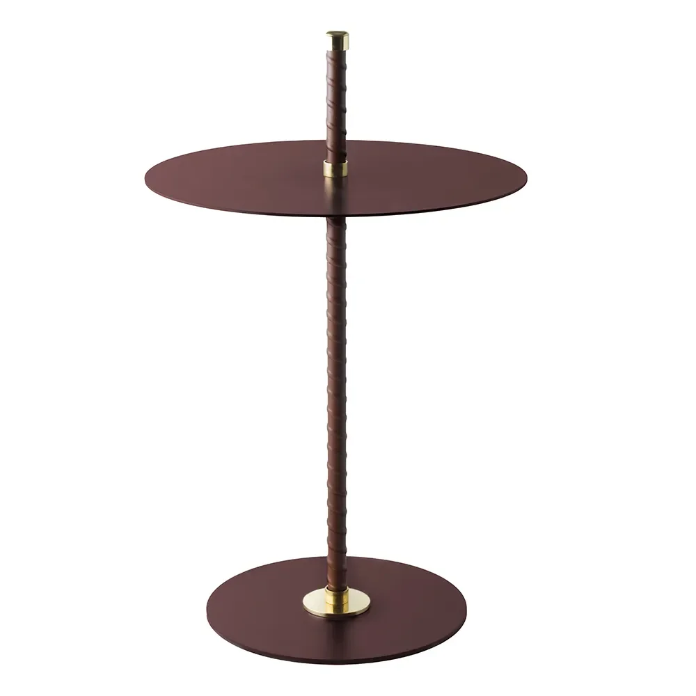 Klong, Cabaret sidebord Burgundy Læder, messing og stål