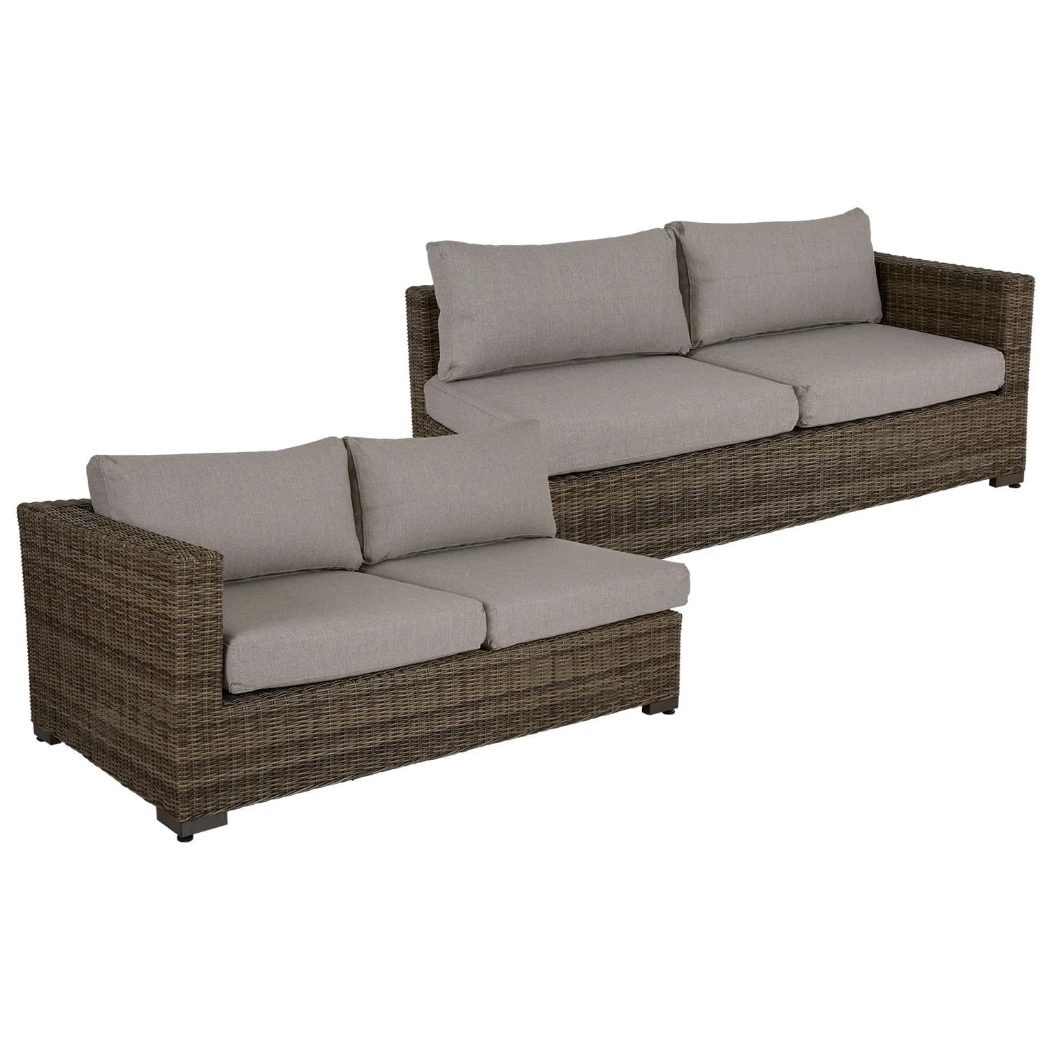 Brafab, Ninja Endesektioner H+V Rustik Polyrattan Inkl. Vandafvisende Hynder Brafab
