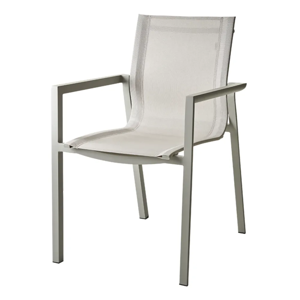 Brafab, Delia Stabelstol Light Grey/Textilene