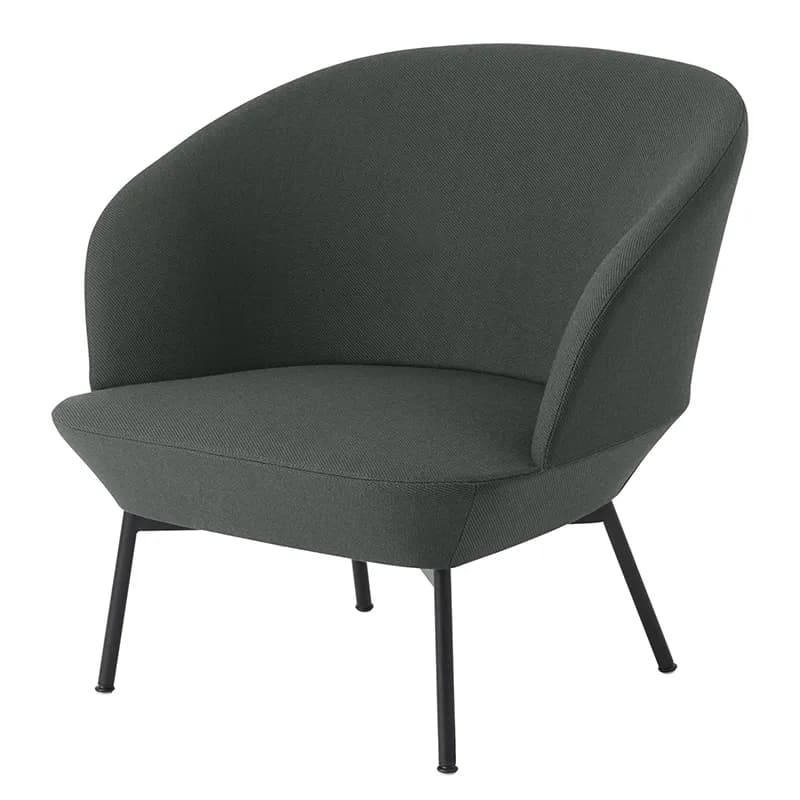 Muuto, Oslo Lounge Chair Tube Base - Twill Weave 990 Black