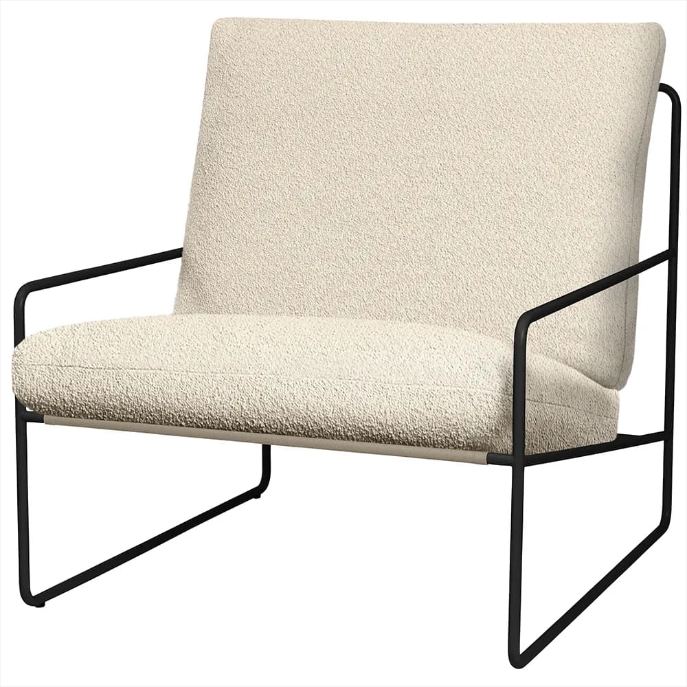 Ferm Living, Desert Lænestol Black/Off-white