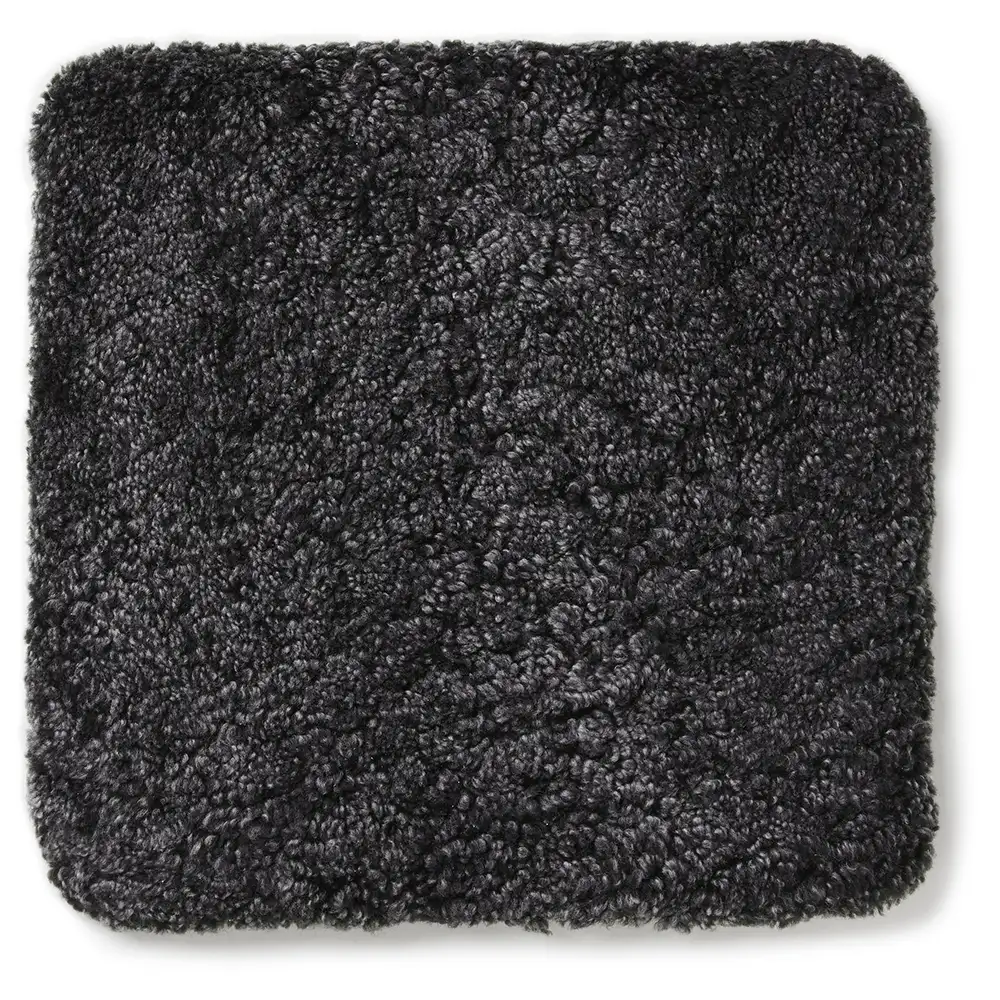 Skinnwille, Curly siddehynde fåreskind 40x40 cm Dark Grey