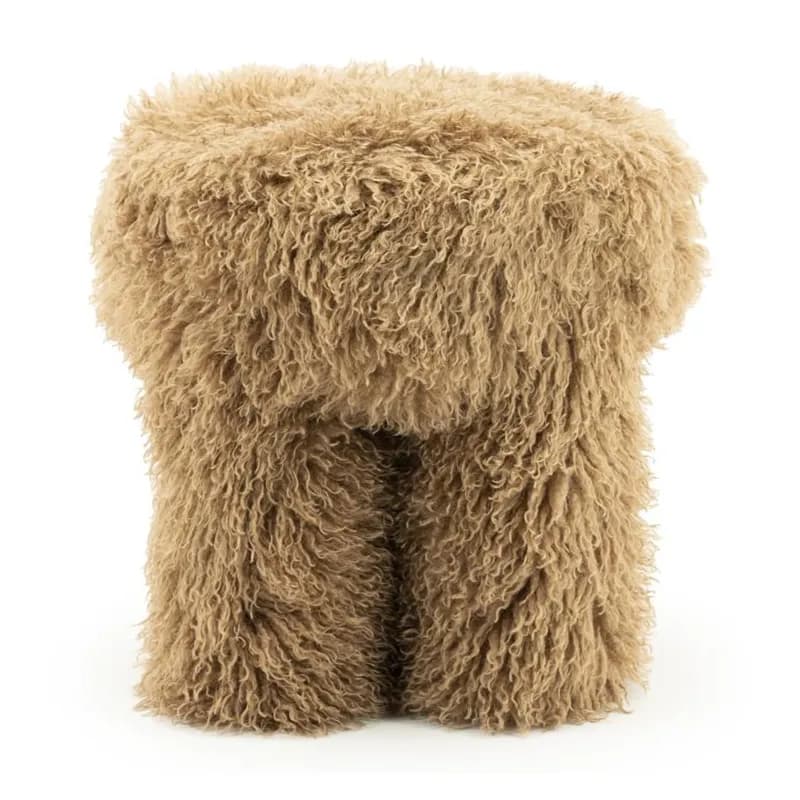 By-Boo, Stool Doodly - taupe 40x40x43 cm