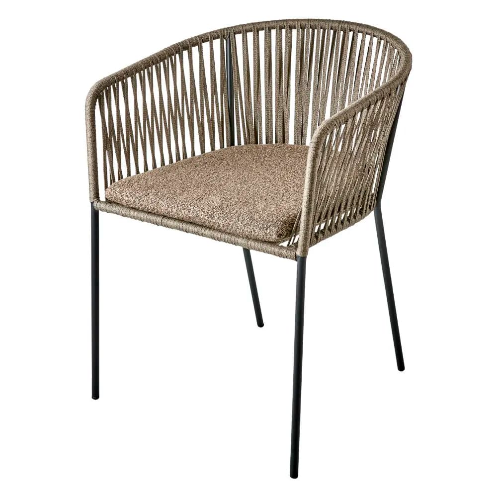 Brafab, PIATTO Stol med armlæn - Raw Peanut / Sort