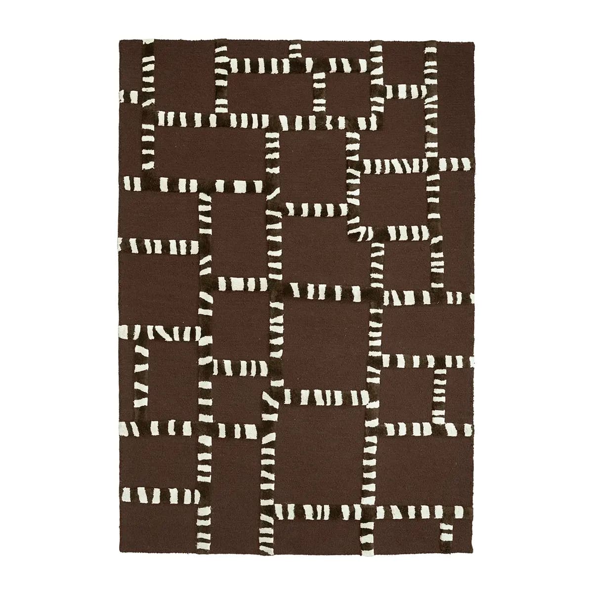 By-Boo, Håndvævet tæppe StripeScape 290x190 cm Brown