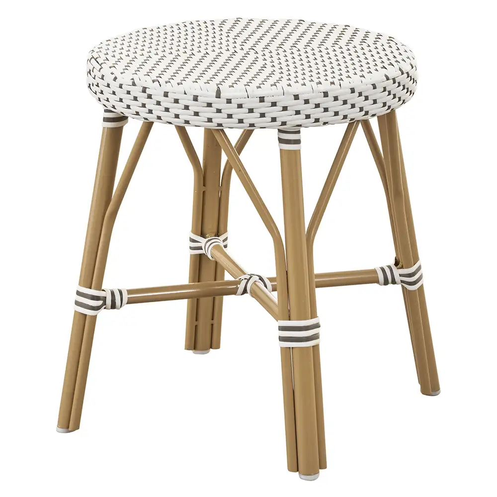Sika Design, Simone skammel i kunstratting H45 hvid