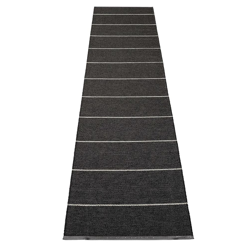 Pappelina, Lea tæppe Black/Misty Mint/Vanilla 70 x 300 cm