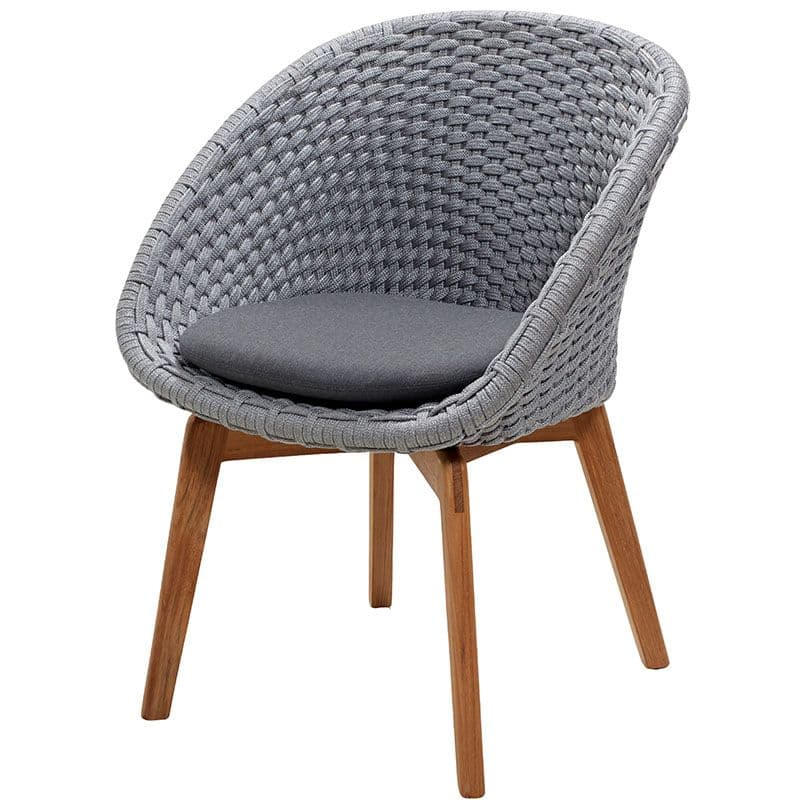 Cane-line, Peacock Armlænssstol Light Grey