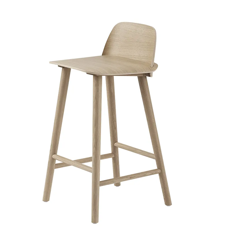 Muuto, Nerd barstol 65 cm - med fodstøtte i metal - Oak