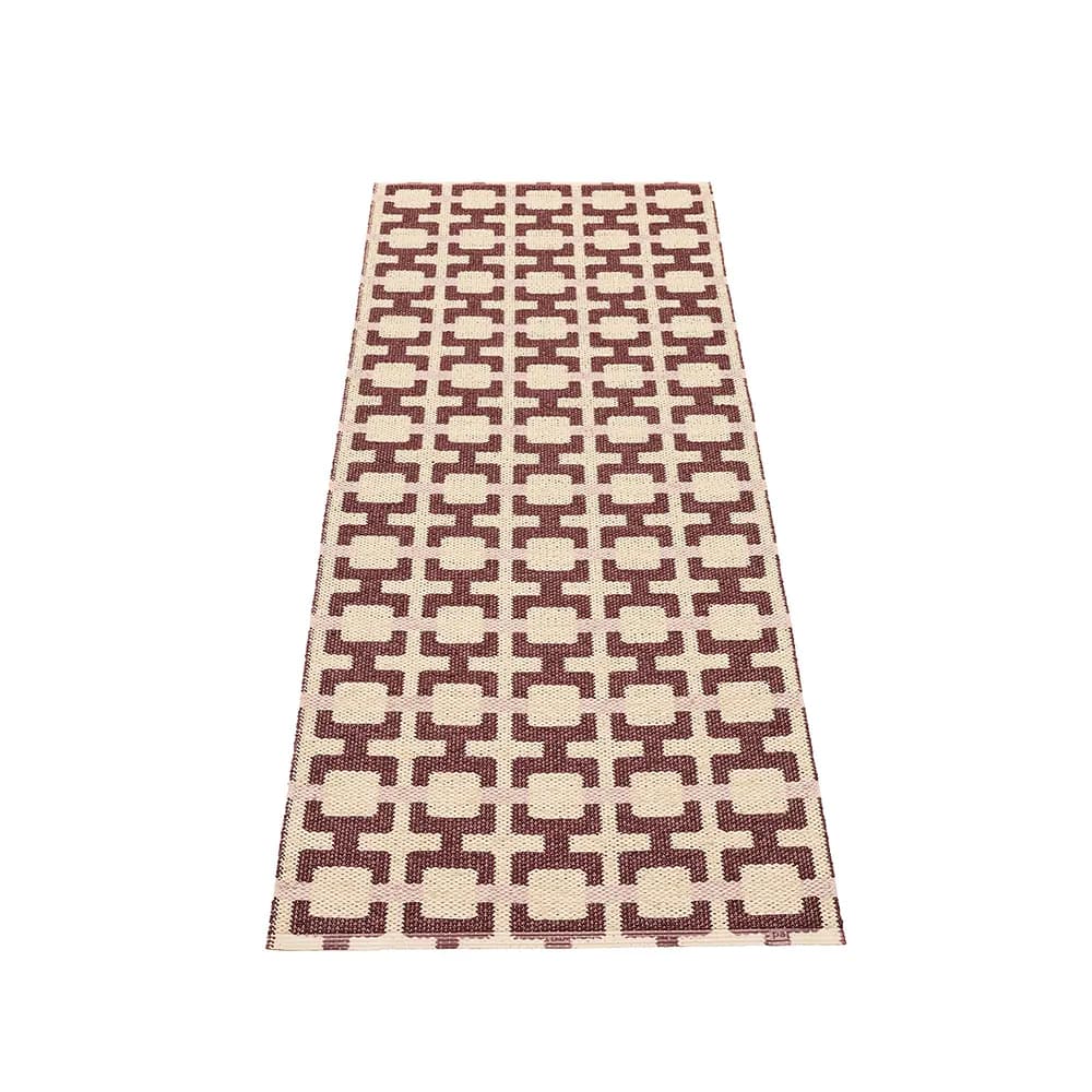 Pappelina, Tom tæppe Burgundy/Cream/Pale Rose 70 x 180 cm
