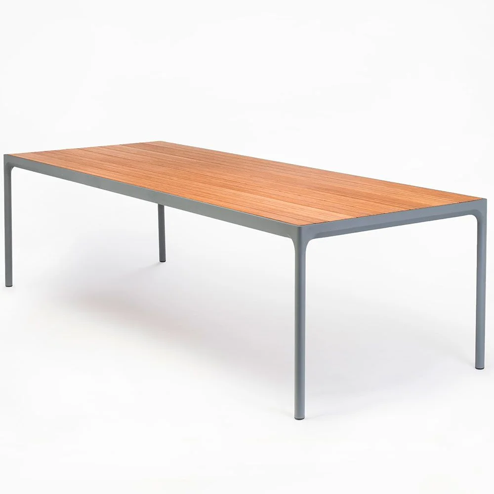 Houe, Four spisebord 210x90 cm grå/bambus aluminium