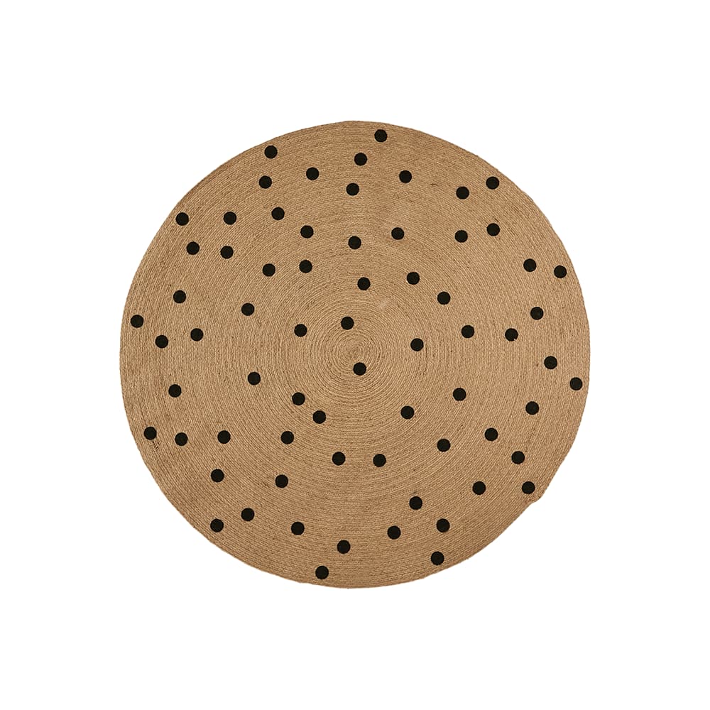 Affari of Sweden, JUNI Tæppe natur/sort Ø120 cm