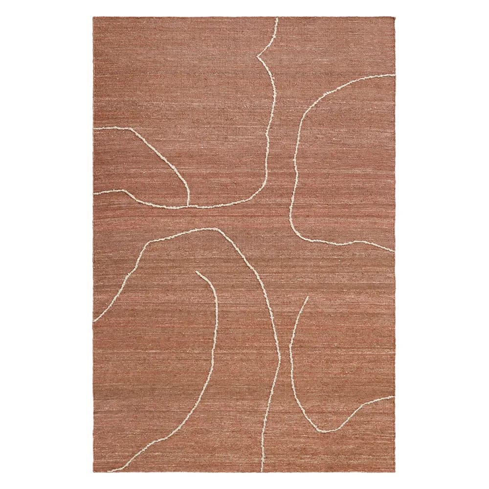 Ferm Living, Håndvævet Tæppe i Jute Gesso Terracotta 170x240 cm
