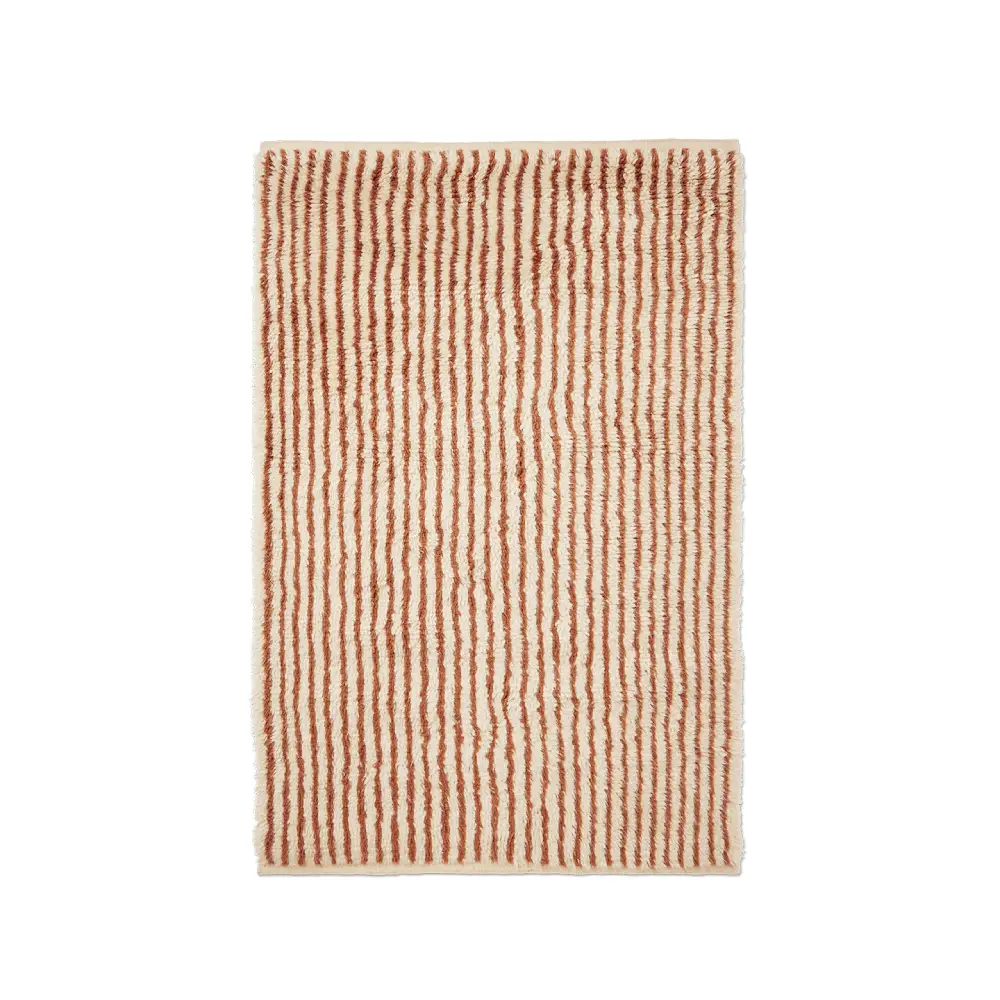 Ferm Living Kami tæppe Off white-red brown, 120x180 cm