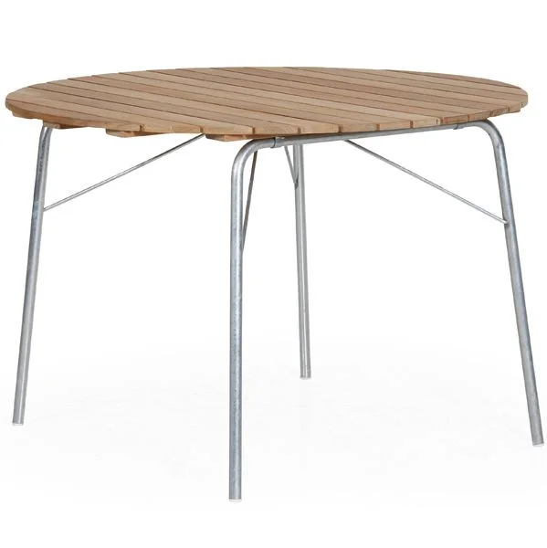 Brafab, "56:an" Spisebord 110 cm Galvaniseret/Teak Brafab