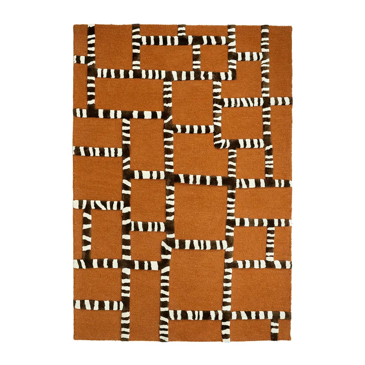 By-Boo, Håndvævet tæppe StripeScape 290x190 cm Caramel