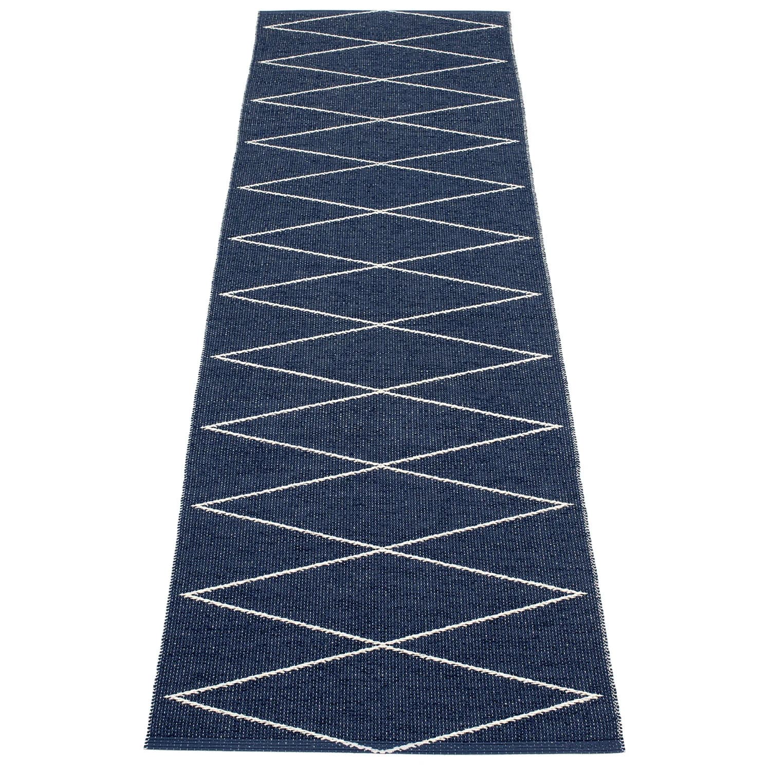 Pappelina, Max tæppe 70x240 cm darkblue / vanilla
