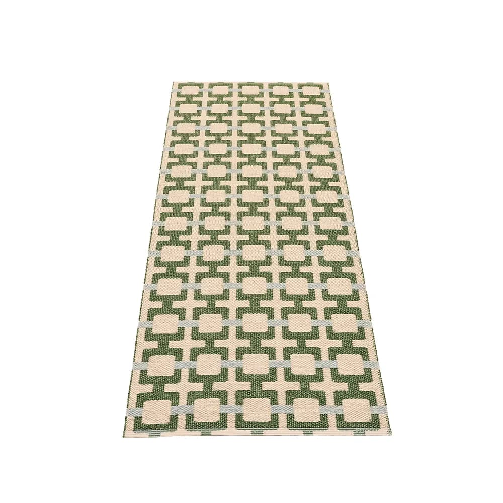 Pappelina, Tom tæppe Leaf/Cream/sage 70 x 180 cm