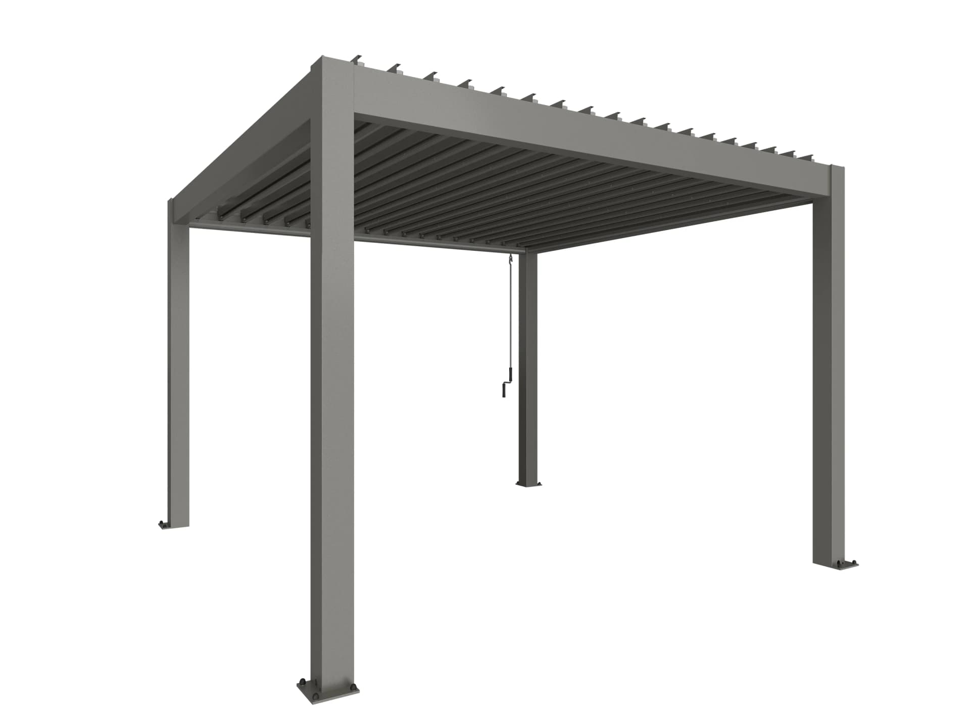 Biohort, Pergola størrelse 3,5 x 3,5 metallic quartz grå