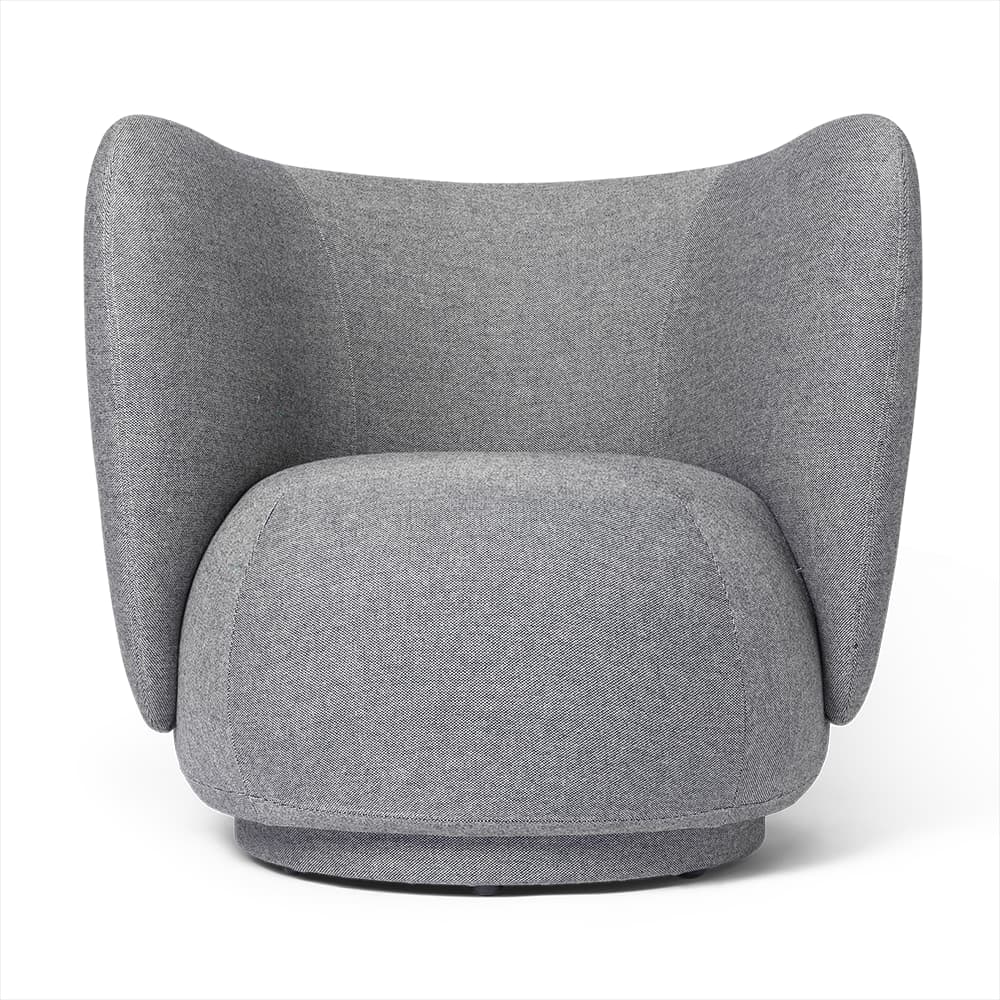 Ferm Living, Rico Lounge lænestol Main Line Flax - Navy