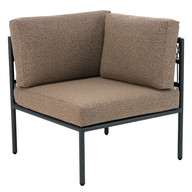 Brafab Reno modulsofa Sort-raw peanut, hjørne
