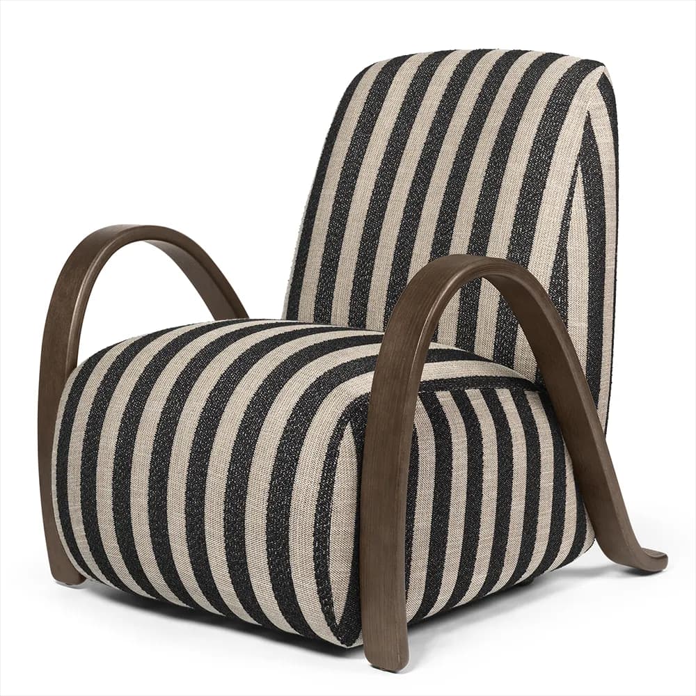 Ferm Living, Buur Lænestol Louisiana - Dark Stained/Sand Bl