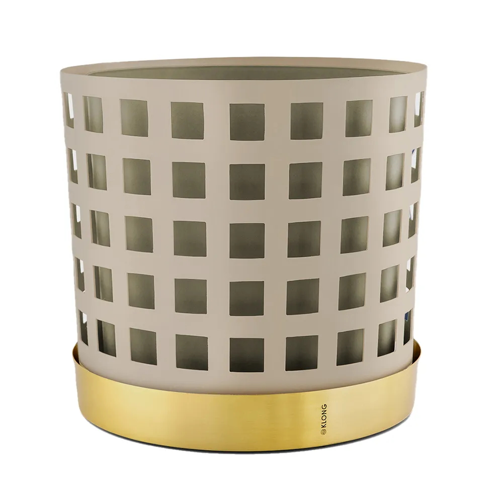 Klong, Trio Square Big fad i messing og beige rustfrit stål
