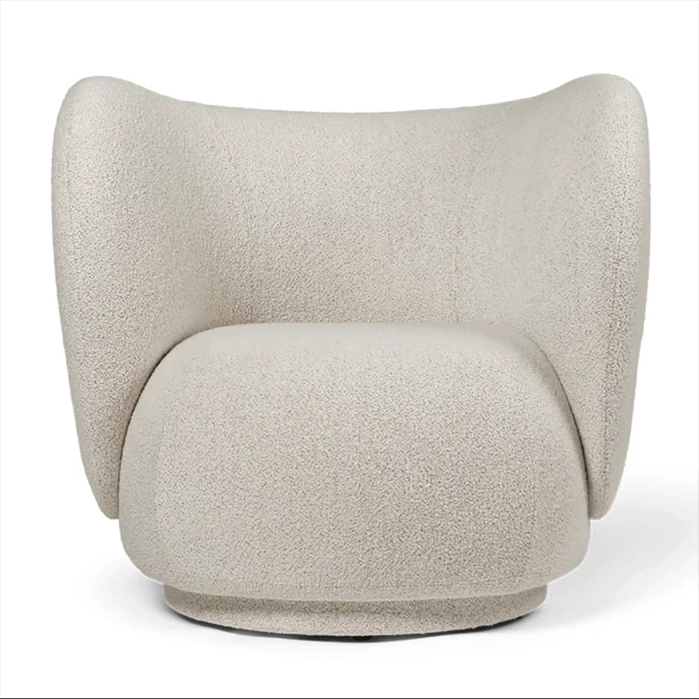 Ferm Living, Rico Lounge lænestol Soft Bouclé - Off-white/Sand