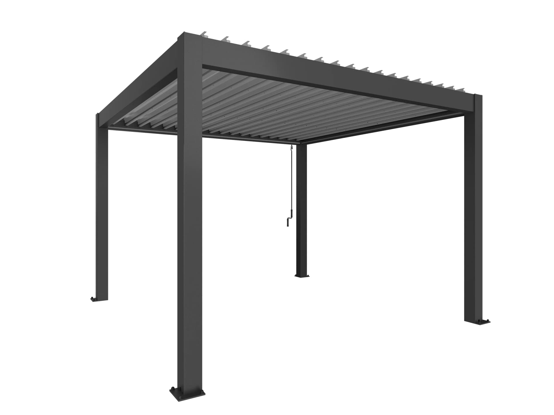 Biohort, Pergola størrelse 3,5 x 3,5 metallic mørkegrå/sølv