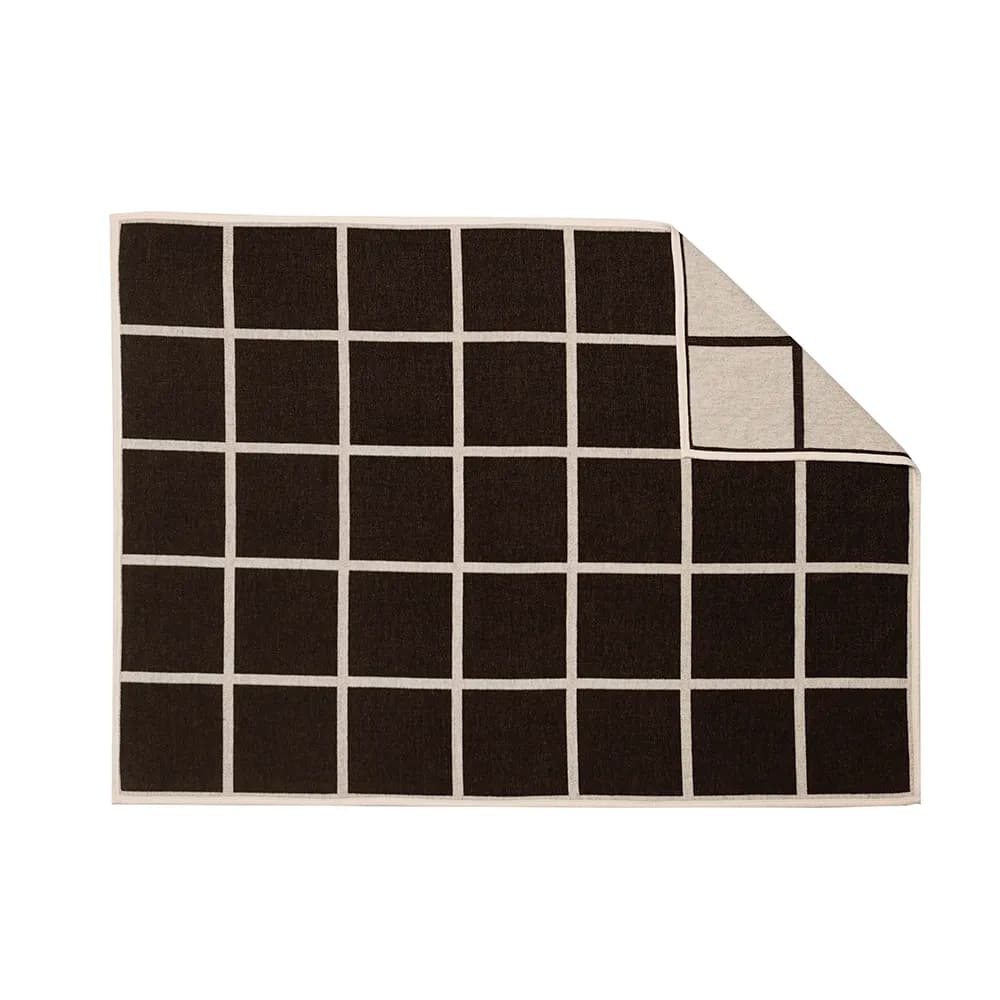 Pappelina, Vævet plaid i lammeuld Criss Dark Brown