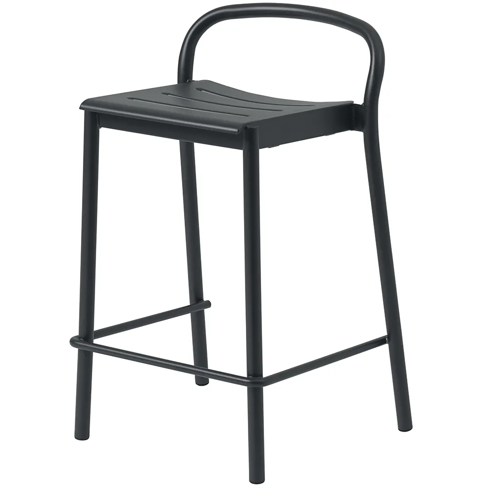 Muuto, Linear Steel Lav barstol Anthracite Black