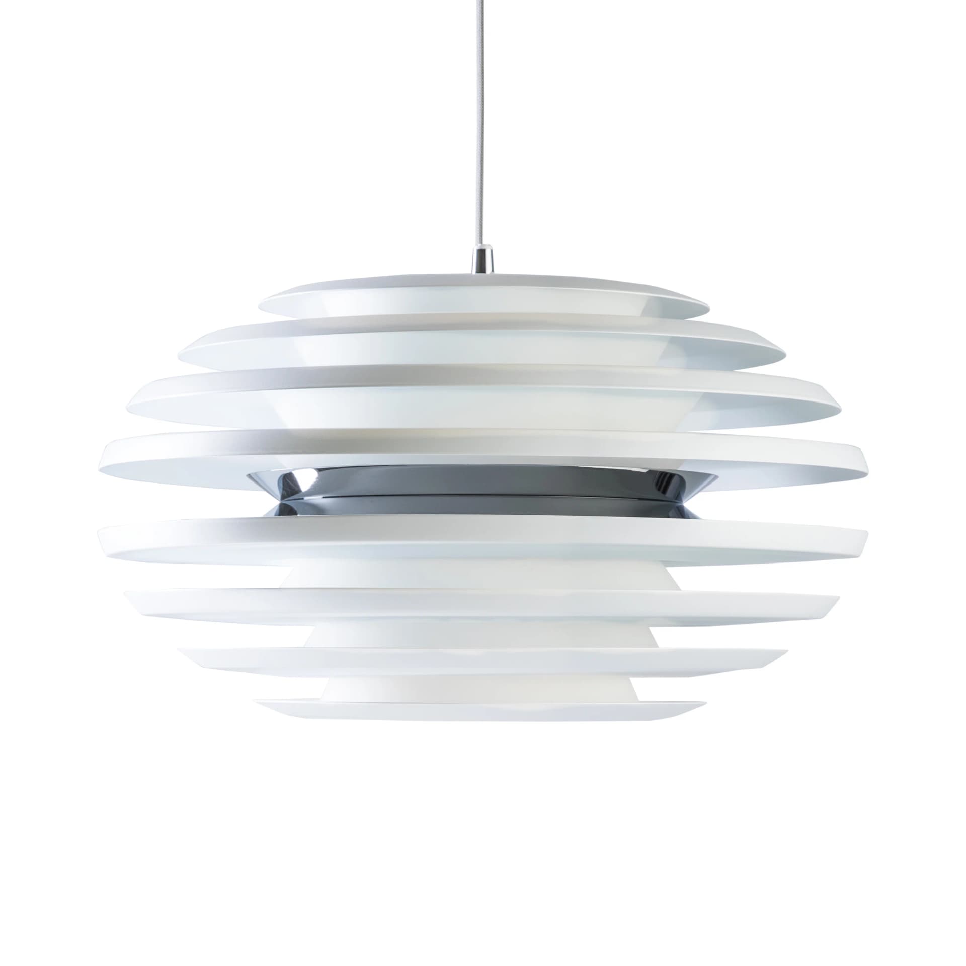 Belid, Ellipse pendel D500 Mat hvid/krom