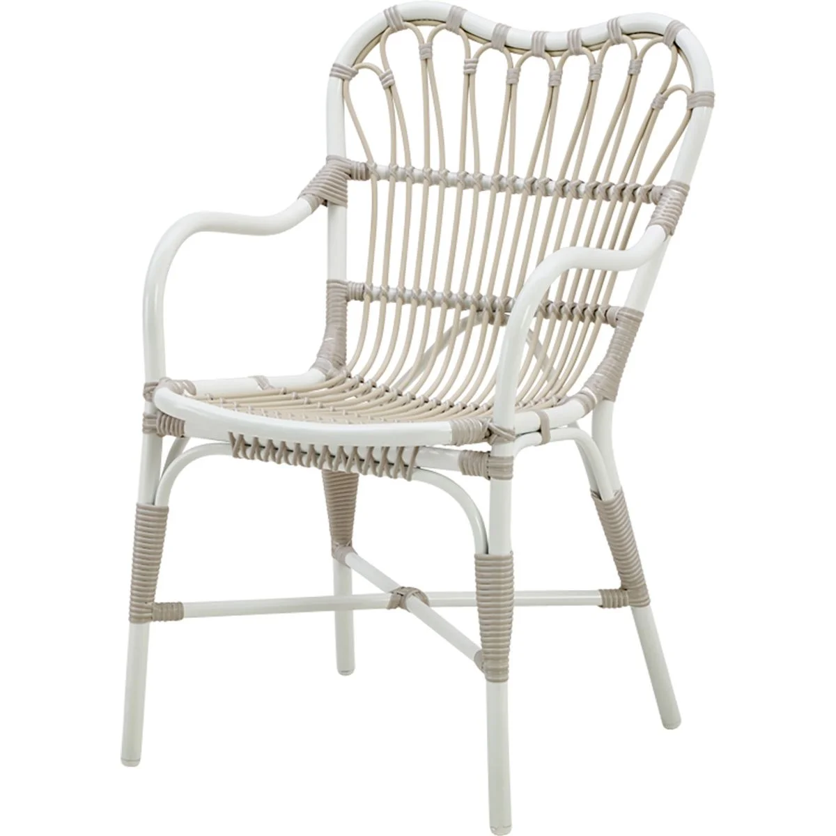Sika Design, Margret armlænsstol i hvid / beige kunstflet