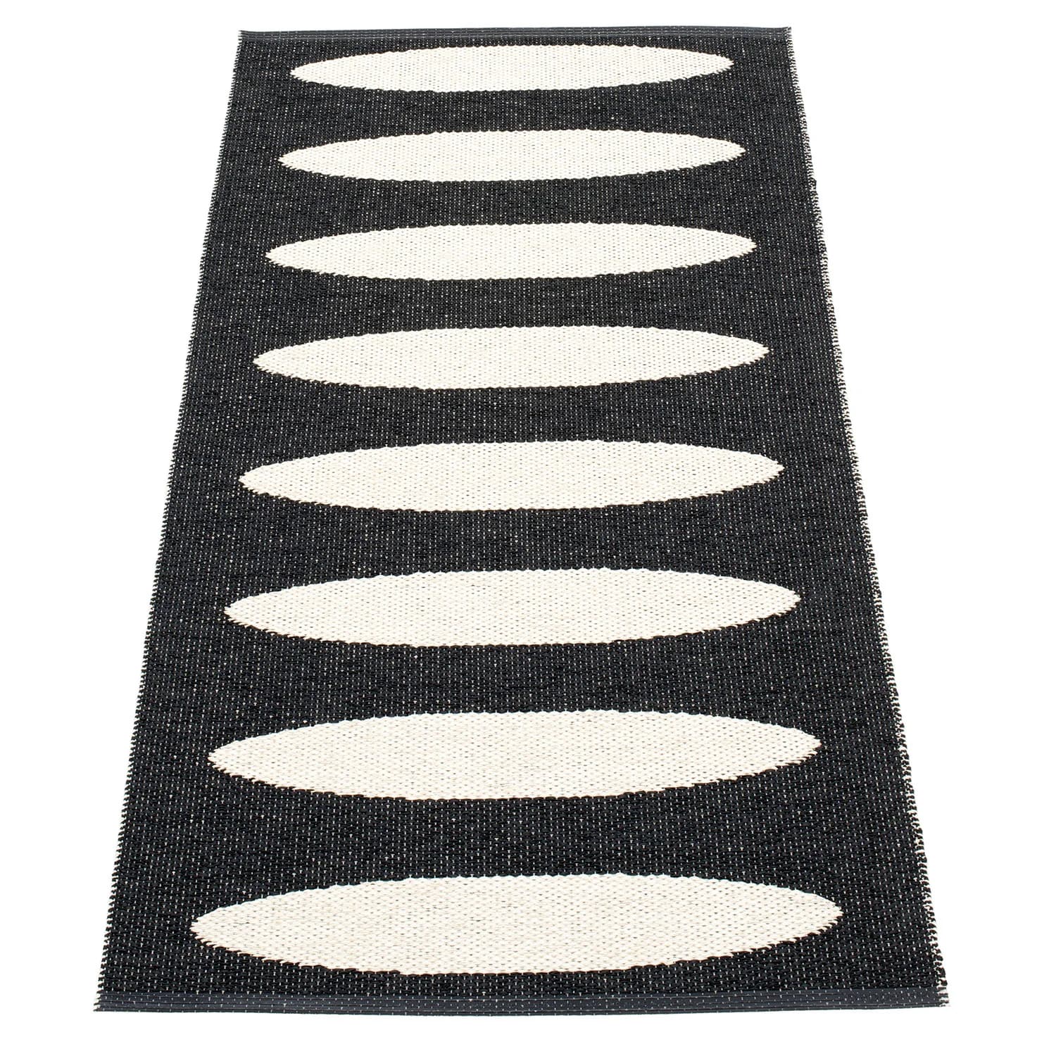 Pappelina, Ella tæppe 70x150 cm black / vanilla