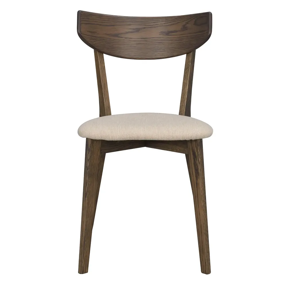 Rowico Home, Ami spisebordsstol brun lakeret eg/beige stof