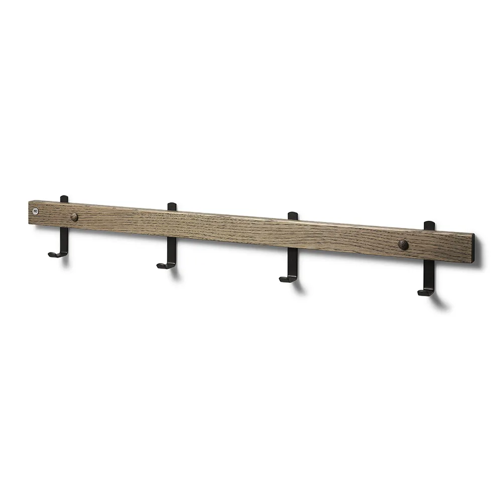 Oscarssons Möbel, Nadja Knagerække 70 cm røget eg/matsort stål