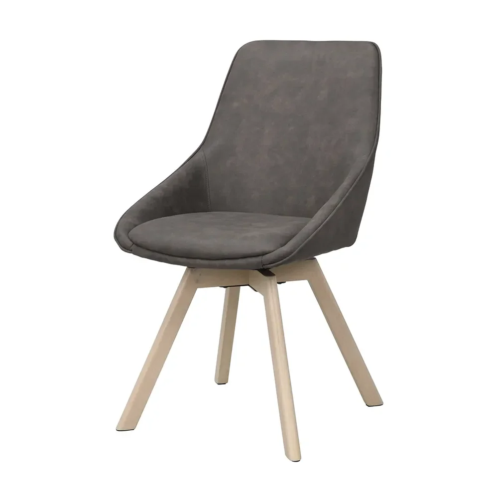 Rowico Home, Alison stol mørkegrå microfiber/hvidpigmenterede ben i eg