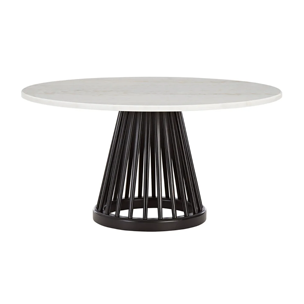 Tom Dixon, Fan bord sort stenplade 90 cm hvid