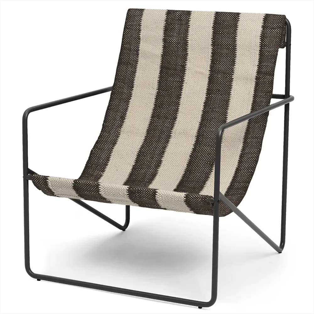 Ferm Living, Desert Lounge Lenestol Black/Off-white/Chocolate
