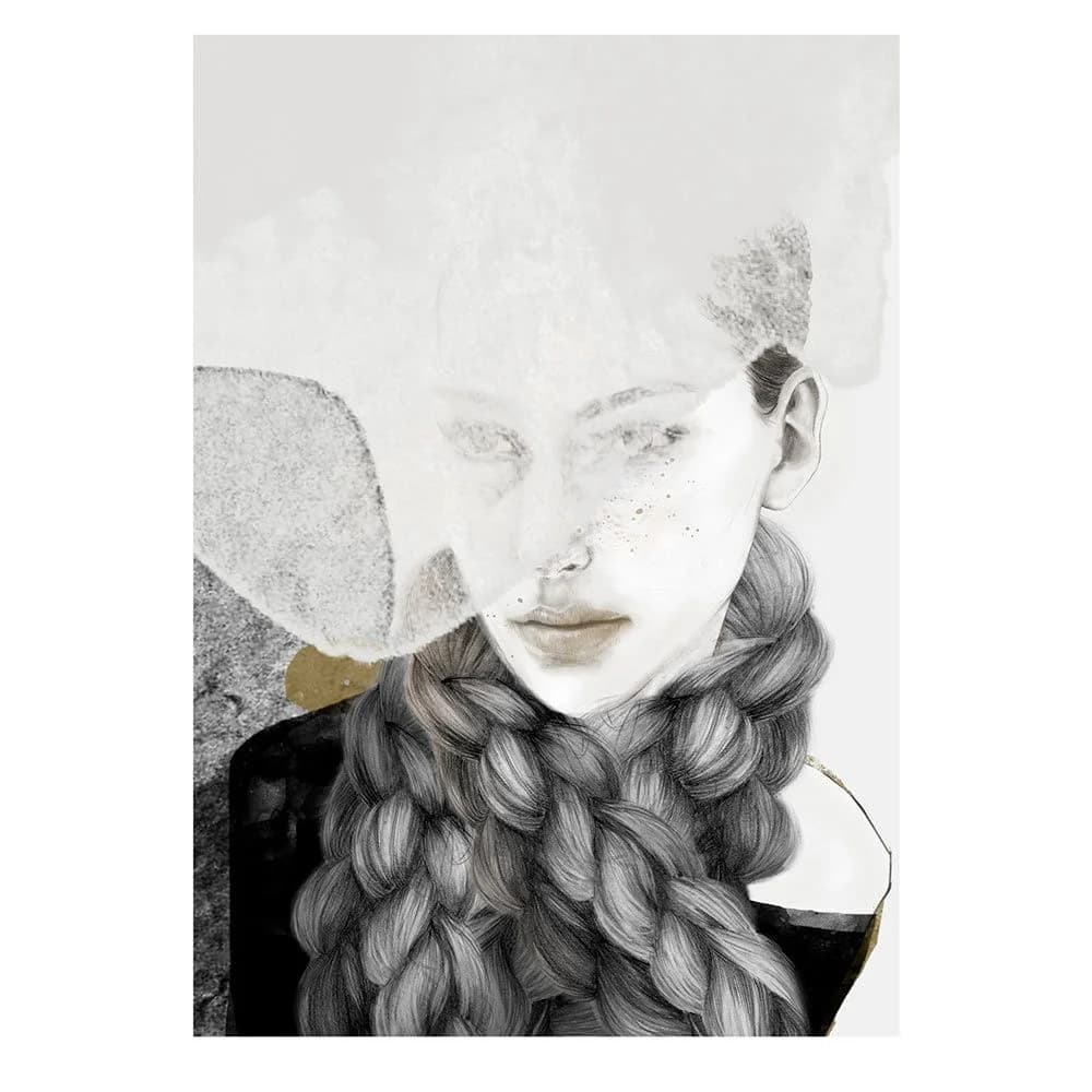 Anna Bülow, Anna Bülow poster Braids 50x70 cm