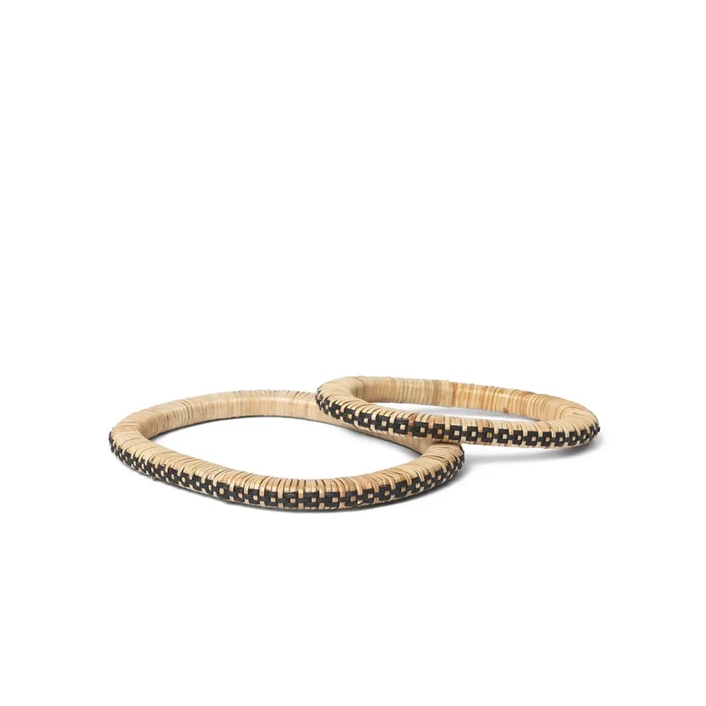Ferm Living, Weave Trivets - Set of 2 - Natural/Black